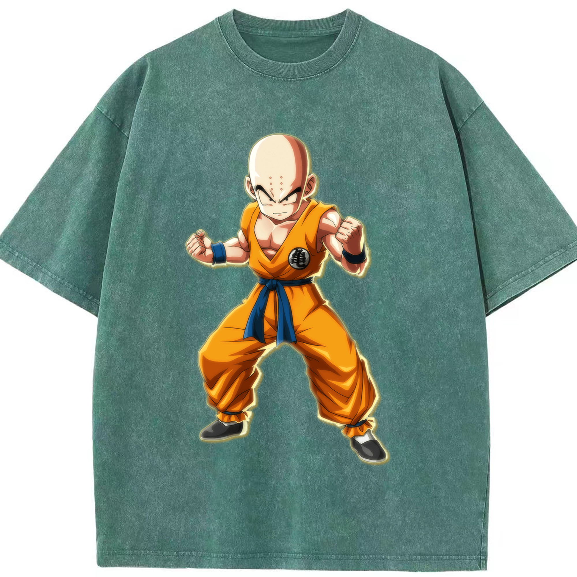 （画像用） ドラゴンボール クリリン DRAGON BALL krillin 綿100% ヴィンテージ風 半袖Tシャツ（フロントプリント）